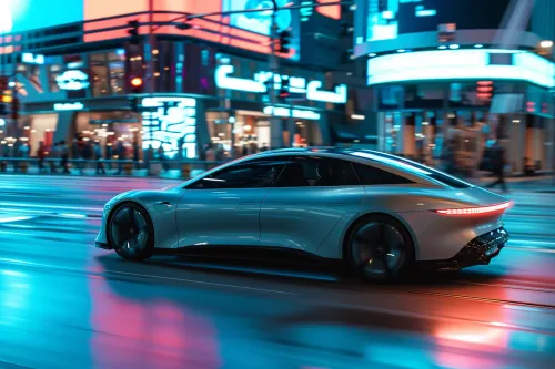 Système d’intelligence artificielle pilotant une voiture autonome et optimisant la prise de décision en temps réel.