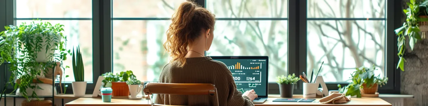 Personne consultant son smartphone entourée d'icônes représentant les nouvelles tendances digitales