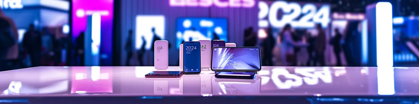 Smartphones futuristes avec écrans pliables et intelligence artificielle au salon CES 2026