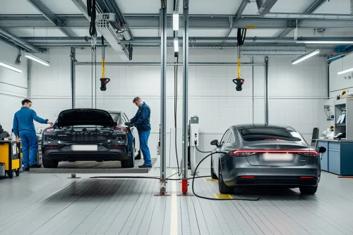 Technicien effectuant une vérification de routine sur des équipements industriels modernes