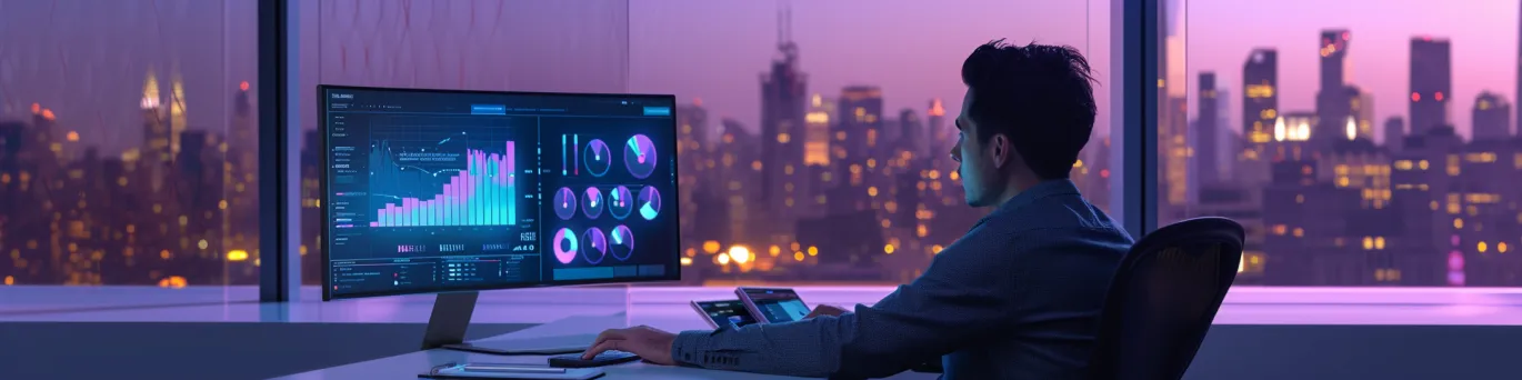 Personne utilisant l'intelligence artificielle pour produire du contenu digital innovant