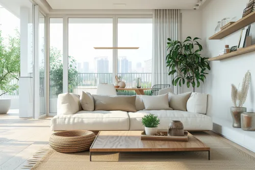 Design Intérieur : 3 Révolutions Qui Transforment Nos Logements 3 Mobilier écologique en bois recyclé et matériaux biosourcés dans un espace moderne