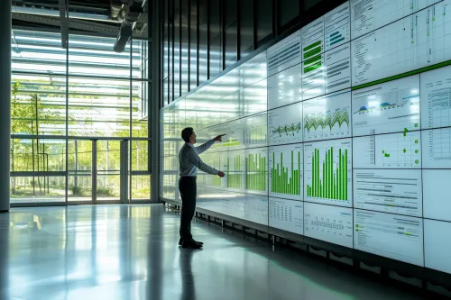 Serveurs écologiques alimentés par énergies renouvelables dans un datacenter écoresponsable