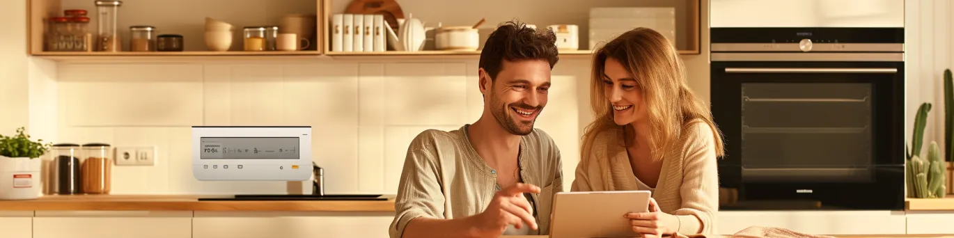 Compteur de gaz naturel et facture énergétique avec calculatrice montrant économies de 30%